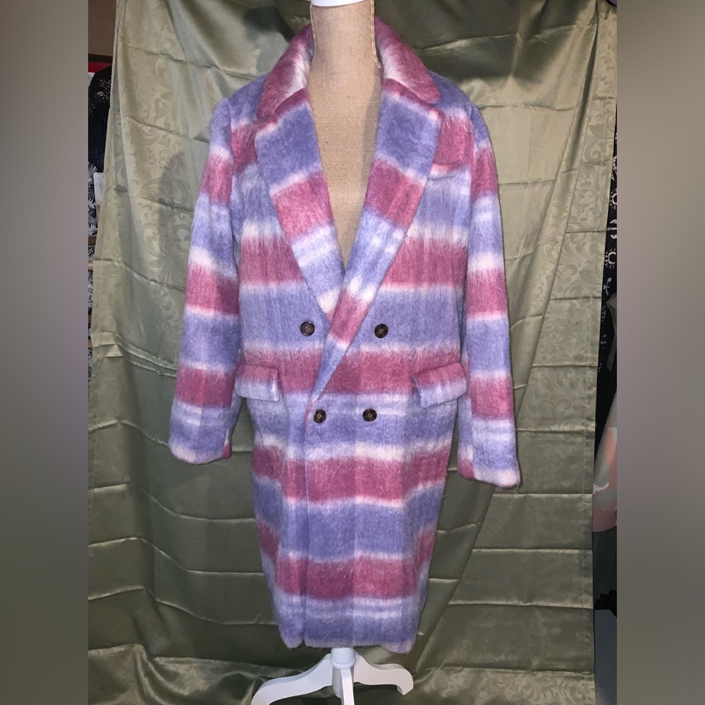 Fuzzy long oversized coat